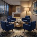 Ver imagem 2 de Kit 4 Poltronas Capitonê Confortáveis Loja Recepção Sala Azul-marinho