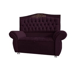 KIT Cabeceira + Recamier Baú Dunas Dubái Marsala veludo Linha Alta 1,95 casal Dalaqua-Decor - 1