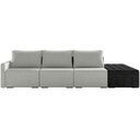 Ver imagem 3 de Sofá Ilha Modular para Sala 312cm com Puff Dublin K01 Linho Cinza e Sintético Preto - Lyam Decor