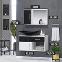 Ver imagem 2 de Gabinete Banheiro New Stilo 60 Cm Armário com Cuba e Espelheira:preto