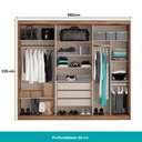 Ver imagem 3 de Guarda Roupa Casal 6 Portas 3 Gavetas Fusion Carraro Freijó