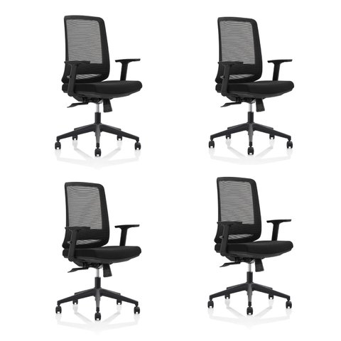 Kit 4 Cadeiras Ergonômicas de Escritório Reclinável Giratória Netflex