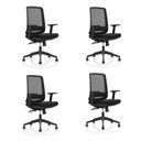 Ver imagem 1 de Kit 4 Cadeiras Ergonômicas de Escritório Reclinável Giratória Netflex
