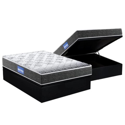Cama Box Baú Casal: Colchão Molas Ensacadas Probel D23 Guarda Costas Super Resistente + Base Crc
