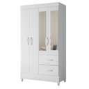 Ver imagem 7 de Berço Nacional Life 2186 com Guarda Roupa Mobi com Espelho Branco Flex - Móveis Albatroz