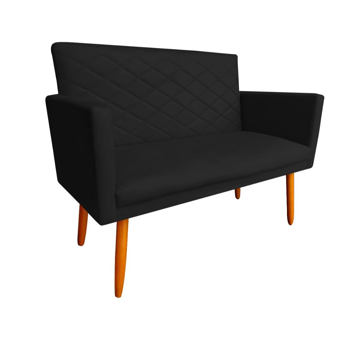 Namoradeira Decorativa Maitê 2 Lugares Suede Preto | MadeiraMadeira