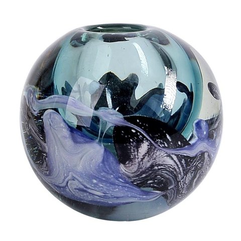 Murano Espiral em Vidro Cor Azul Turquesa 26924