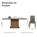 Ver imagem 3 de Conjunto Sala de Jantar Tampo de Vidro 6 Cadeiras Rustic/Branco/Silver Alba Madesa