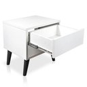 Ver imagem 4 de Kit 2 Mesas de Cabeceira 1 Gaveta 38 Cm Mdf Branco Pés Palito Mp