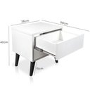 Ver imagem 2 de Kit 2 Mesas de Cabeceira 1 Gaveta 38 Cm Mdf Branco Pés Palito Mp
