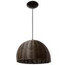 Ver imagem 5 de Kit 3 Pendente Junco Poptem Meia Esfera 35Cm tabaco luminária lustre sala