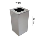 Ver imagem 3 de Lixeira em Aço Inox 100l Aro Quadrada