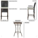 Ver imagem 2 de Mesa Bistrô com 4 Banquetas Roma Marrom Corda Náutica Estofado 3 Trama Original