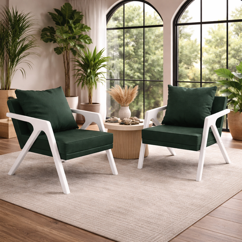 Kit 2 Decorativa Mona Linho Luxo Verde Escritório Sala