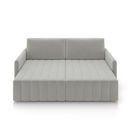 Sofá-cama Decorativo Retrátil Thanos 2 Lugares 192cm Veludo Cinza G45 - Gran Belo - 6