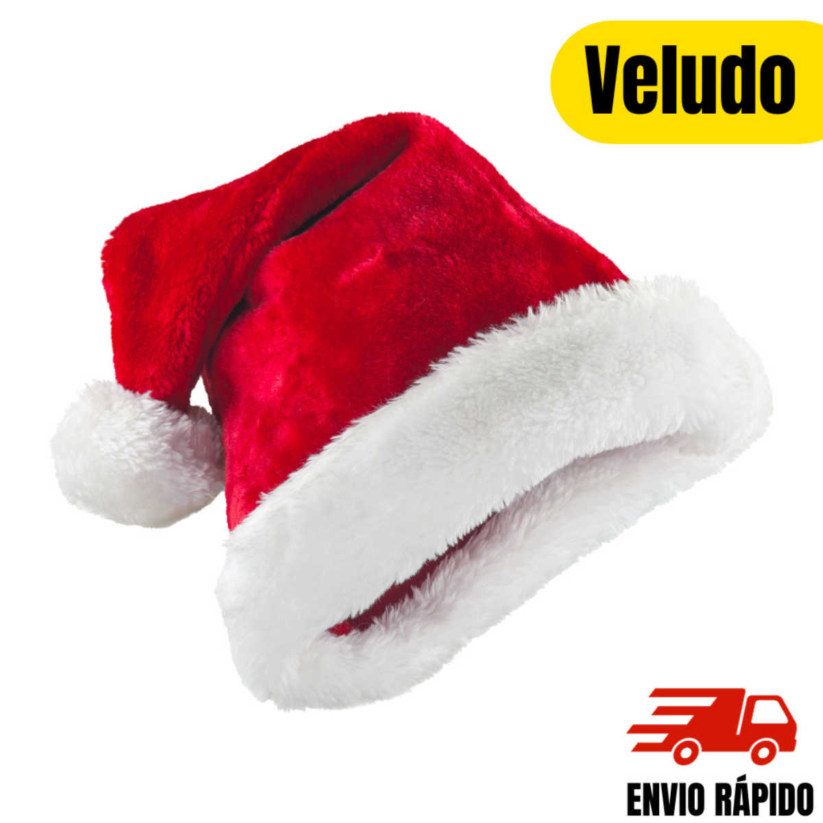 Kit 5 Gorro Touca Papai Mamãe Noel Adulto Veludo Brilhante - 9