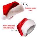 Ver imagem 5 de Kit 5 Gorro Touca Papai Mamãe Noel Adulto Veludo Brilhante
