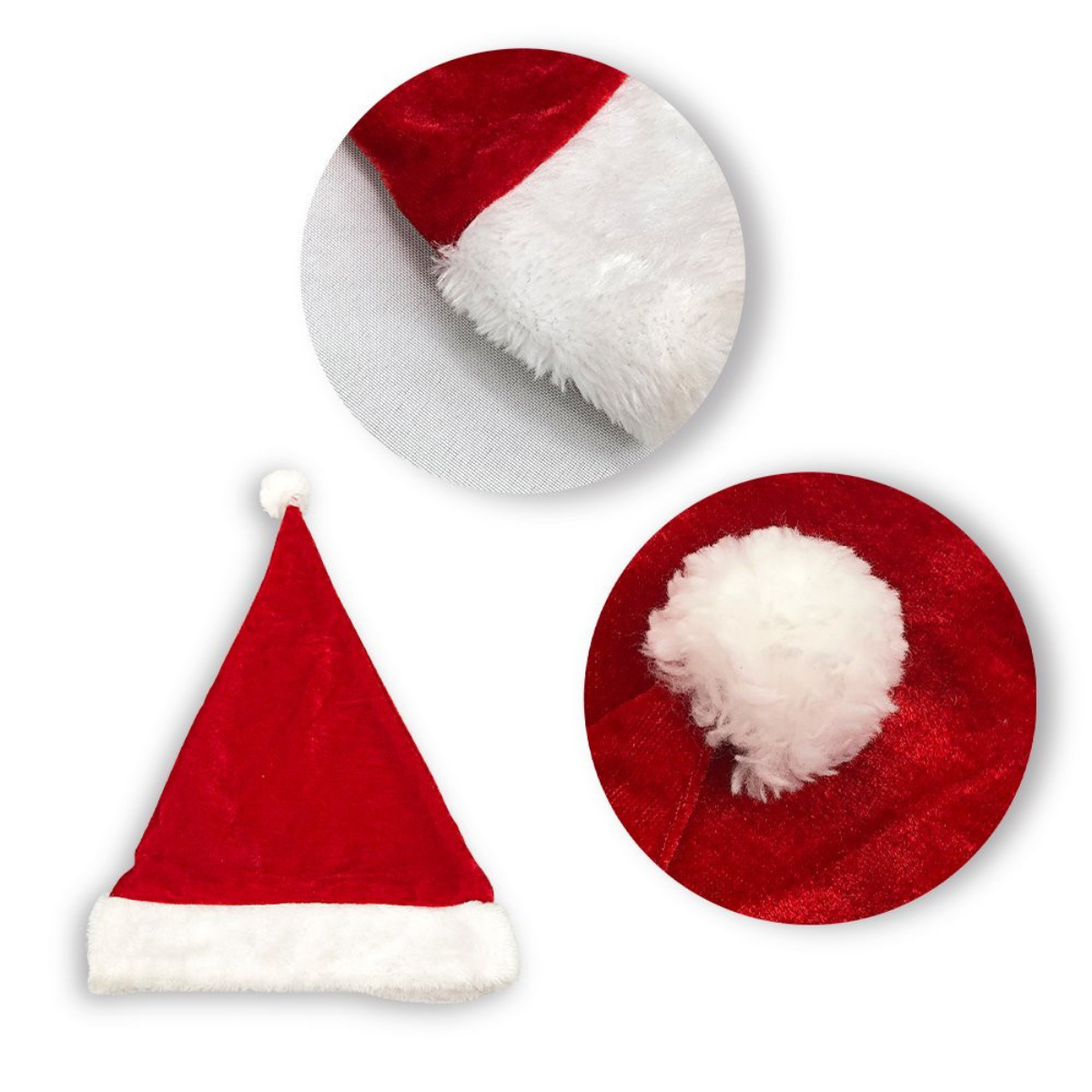 Kit 5 Gorro Touca Papai Mamãe Noel Adulto Veludo Brilhante - 10