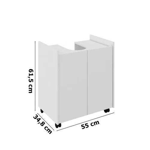 Gabinete Eccos Com Porta Branco – Fabri Móveis - 3