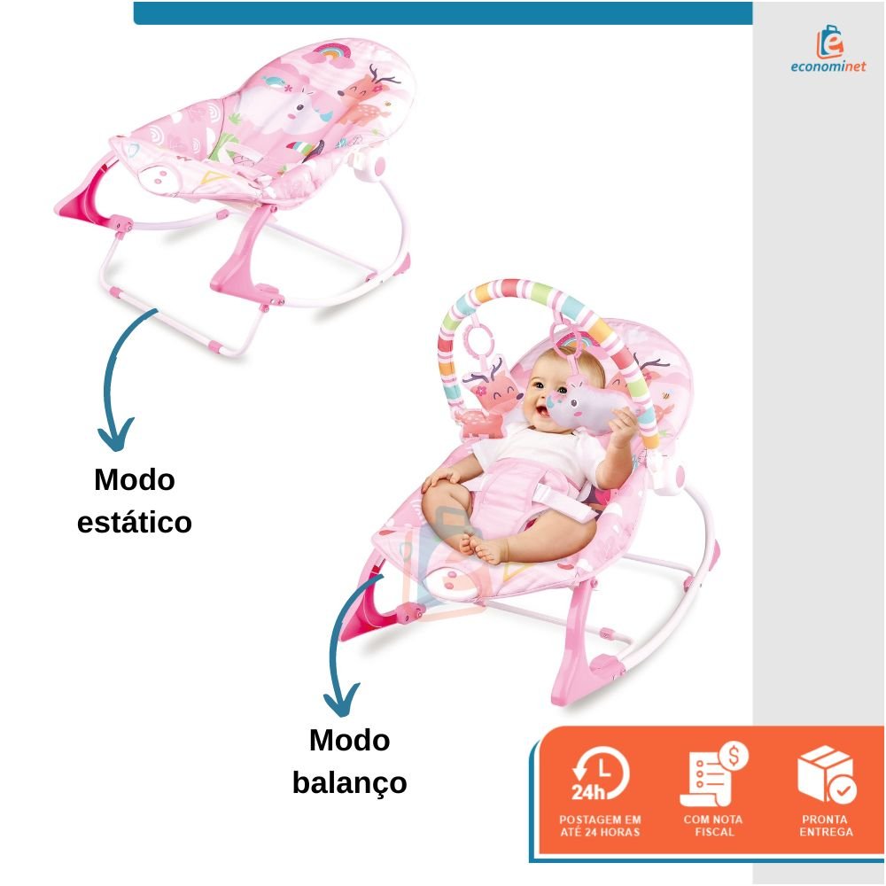 Cadeira de Bebê Descanso Balanço Musical Vibratória Happy Rino - 3