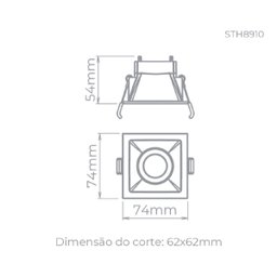 Spot Square Mr11 Embutido Recuado Direcionável - 7