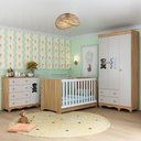 Ver imagem 1 de Quarto de Bebê Completo com Berço Americano 3 em 1 Ternura Multimóveis Mp4655 Madeirado/off White