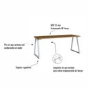 Ver imagem 4 de Mesa Escrivaninha e Gaveteiro com e Rodízios 4 Gavetas 160cm Industrial Executive Nogal e Branco Marrom