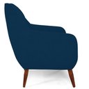 Ver imagem 3 de Poltrona Fixa Pés de Madeira Paloma Veludo Azul Marinho