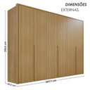 Ver imagem 4 de Guarda-Roupa Casal 6 Portas 6 Gavetas 100% MDF Lizz Marrom/Hannover