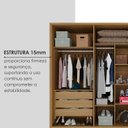 Ver mais imagens de Guarda-Roupa Casal 6 Portas 6 Gavetas 100% MDF Lizz Marrom/Hannover