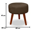 Ver imagem 4 de Kit 2 Puff Redondo Decorativo Danny Pés Palito Casa da Poltrona Retrô Marrom