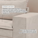 Ver imagem 4 de Sofá Fixo 5 Lugares Dunas 2,20m Veludo Creme