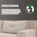 Ver imagem 7 de Sofá Fixo 5 Lugares Dunas 2,20m Veludo Creme
