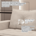 Ver imagem 5 de Sofá Fixo 5 Lugares Dunas 2,20m Veludo Creme