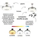 Ver imagem 4 de Ventilador de Teto Retrátil 04 Pás Bivolt com Som e Bluetooth