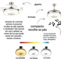 Ver imagem 4 de Ventilador de Teto Retrátil 04 Pás Bivolt com Som e Bluetooth