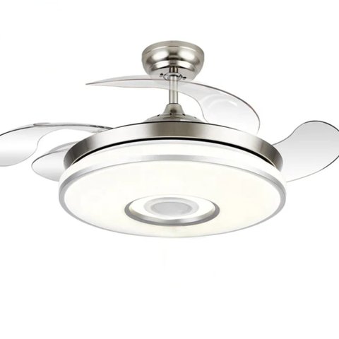 Ventilador de Teto Retrátil 04 Pás Bivolt com Som e Bluetooth