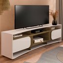 Ver imagem 2 de Rack Bancada para Tv 86 Pol 220 Cm 4501 Off White Pinho Arly