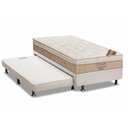 Ver imagem 1 de Cama Box C/auxiliar Solteiro: Colchão Ortobom Nanolastic Elegant + Base Crc Courano Branco(88x188)