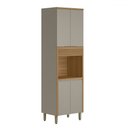 Ver imagem 1 de Paneleiro Renard 4 Portas 100% Mdf Jequitibá/gris Fosco - Pnr Móveis