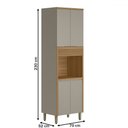 Ver imagem 3 de Paneleiro Renard 4 Portas 100% Mdf Jequitibá/gris Fosco - Pnr Móveis