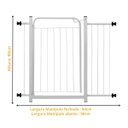 Ver imagem 2 de Grade Proteção Segurança Portão Pet 80cm Branco Bebê Cão com Extensor 1 de 20cm e 1 de 05cm Itagold