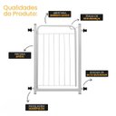 Ver imagem 4 de Grade Proteção Segurança Portão Pet 80cm Branco Bebê Cão com Extensor 1 de 20cm e 1 de 05cm Itagold