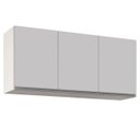 Ver imagem 3 de Armário Aéreo 120cm 3 Portas Virgínia Branco - Lumil Móveis