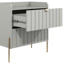 Ver imagem 6 de Mesa Lateral para Cama Moriah 60cm Retro 100% Mdf Offwhite com Dourado