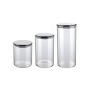 Ver imagem 1 de Conjunto de Potes de Vidro Slim com Tampa Inox 3 Peças Euro