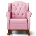 Ver imagem 6 de Poltrona de Amamentação Base Madeira Balanço Letícia Sintético Rosa - Phoenix Phoenix Baby