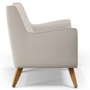 Ver imagem 7 de Poltrona Decorativa com Pés de Madeira Taroba D02 Linho Cru B-443 - Lyam Decor