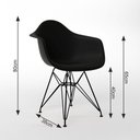 Ver imagem 3 de Mesa Jantar Redonda 90cm Preta Clips 3 Pés com 4 Poltronas Pretas Ferro Preto Preto