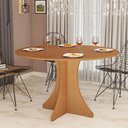 Ver imagem 1 de Mesa de Jantar Redonda Elisa 4 Lugares 80x80 Base em X em Mdf - Nature